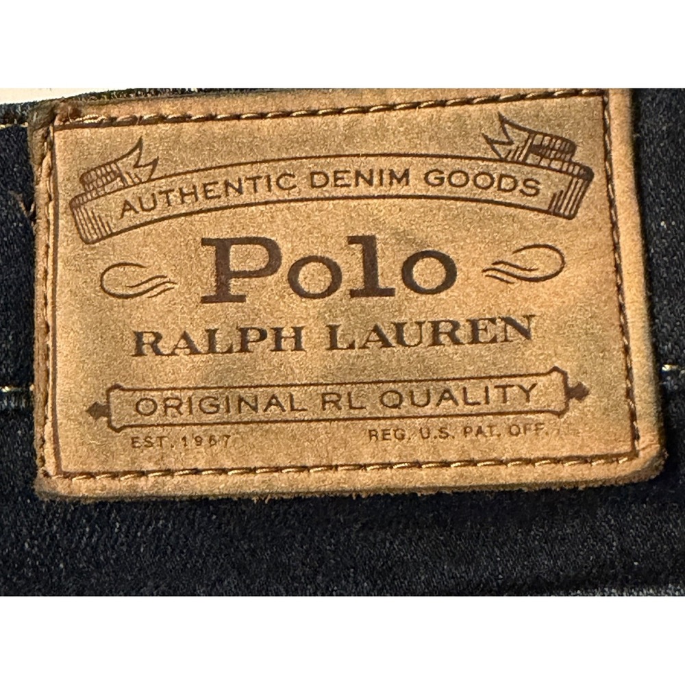 Polo Ralph Lauren Hampton Relaxed Straight Jeans Mens 38x36 Dark Wash Blue - Picture 10 of 12